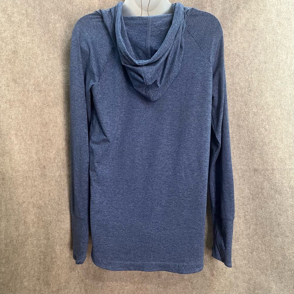 Athleta Heathered Blue Athletic Hooded Long Sleeve Top‎ Size Small - Picture 5 of 8